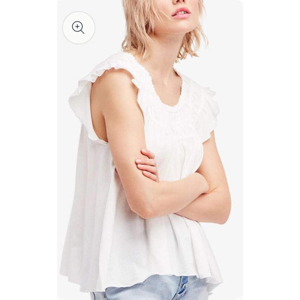 FP Free People x We the Free Cotton Ruffed T-Shirt XS